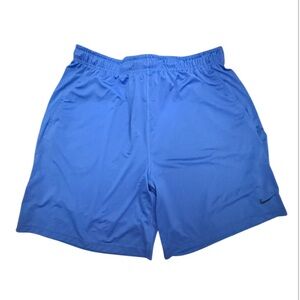 NIKE Men’s Dri-Fit Blue Shorts Front Pockets Drawstring Waist Size 3XL